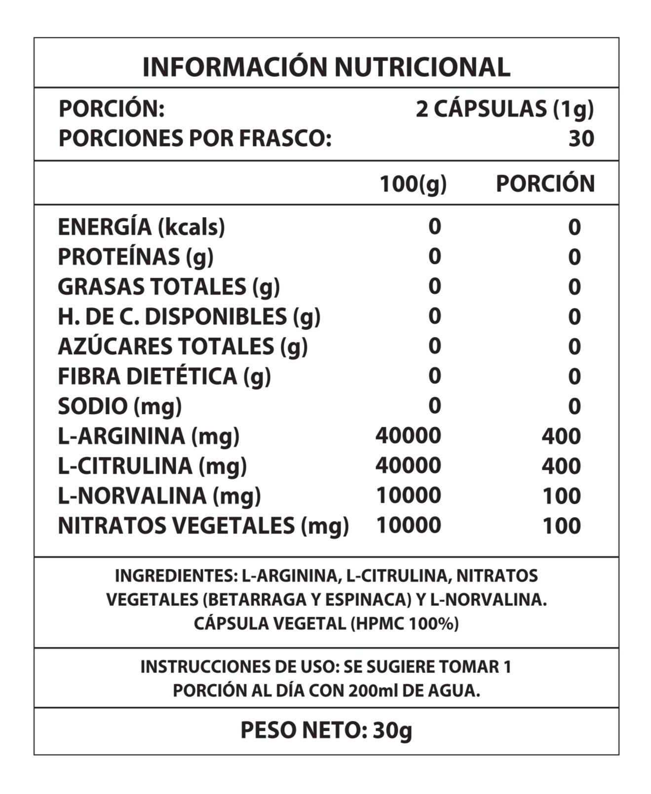 OXIDO NÍTRICO™ 1000MG 60 CAPS